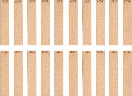 Дървени Фитили Гравиране Love 100x20x1 Мм 20 Бройки