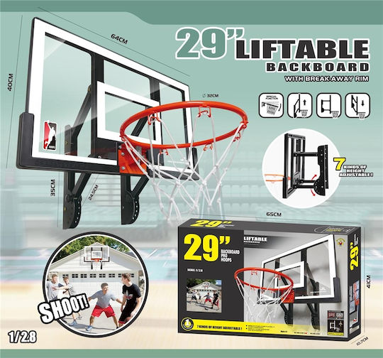 Blue Toys Kids Basketball Hoop Outdoor Wall Mount with Ball