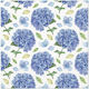 Blue Paper Napkins Flowers Hydrangea Spring 33x33cm 20pcs