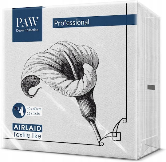 Парти Салфетки Airlaid Nonwoven Черни Memory Flower Wake 40x40см 50 Бройки