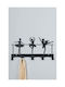 SteweHome Metal Wall Hanger 5 Hooks Black 52x26x26cm