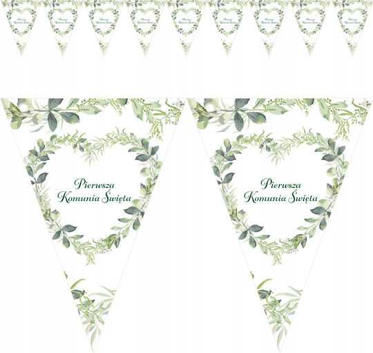 Kommunion Girlande Dekoration Banner Flaggen Heilige Kommunion Boho Blätter Herz