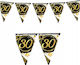 Banner Flags Garland Paper 30th Birthday Black Gold Party 300cm