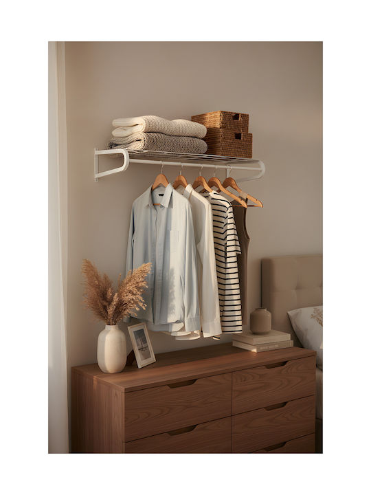 SteweHome Metal Wall Hanger White 103x20x20cm