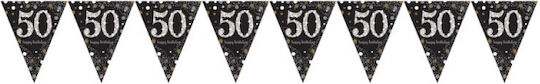 Banner Flag 50th Birthday Sparkling 400cm 1pc