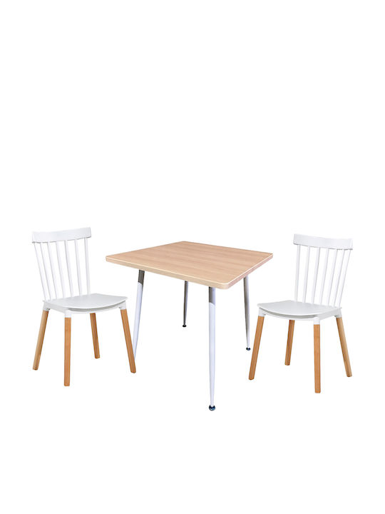 Τραπεζαρία Timberon με 2 Καρέκλες 70x70εκ.