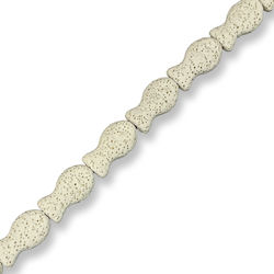 Natural Lava Fish White Cream 22x13mm – 40cm Series