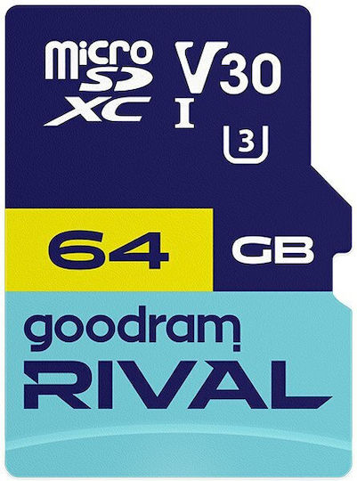 GoodRAM microSDXC 64GB U3 V30 UHS-I 100MB/s с адаптер