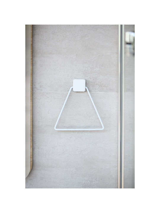 SteweHome Single Bathroom Ring With Screws Inox White