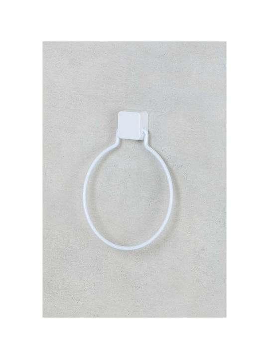 SteweHome Single Bathroom Ring With Screws Inox White