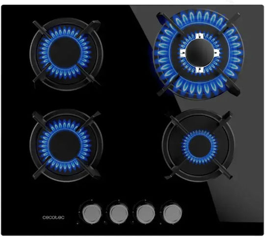Cecotec Bolero Squad Gn 4200S Plită pe Gaz Autonomă 58x51cm Sticlă Neagră