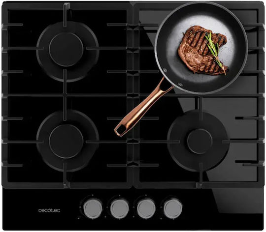 Cecotec Bolero Squad Gn Plită pe Gaz Autonomă 58x51 cm Sticlă Neagră