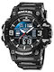 Analog/Digital Men's Chronograph Battery Watch with Black Rubber Strap