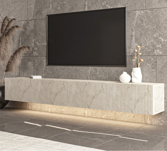 TV-Ständer Wandmontage mit LED-Beleuchtung Künstliches Holz 240x31x28cm