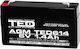 Baterie Ted Electric Ted002839 6v Staționară Vrla Dimensiuni 97 X 24 X 52 Mm 6v 1.4ah F1 Baterie