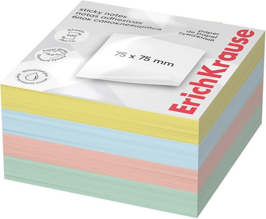 Biletele De Memorie Blocnotes Cub Erichkrause 75x75mm 400 Foi De Hârtie 4 Culori 61669