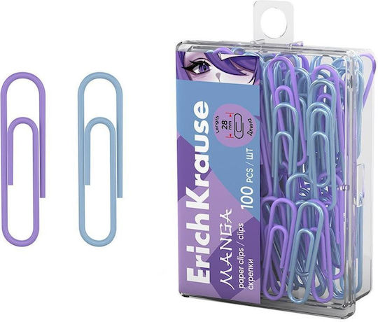 ErichKrause Colored Paper Clips 28mm Manga 100 Pieces