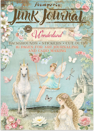 Junk Journal Αυτοκόλλητα Cut-outs Backgrounds Wonderland