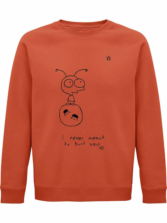 Bio-Unisex Sweatshirt "Moby I Never Meant To Hurt You" Süßes Orange Bio-Unisex Sweatshirt "Moby I Never Meant To Hurt You" Süßes Orange