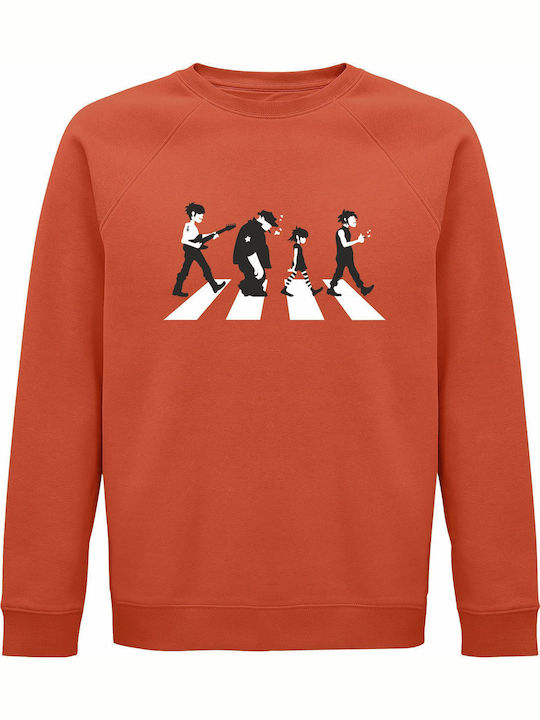 Bio-Unisex Sweatshirt "Gorillaz On Abbey Road" Orange
