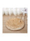 To megalo pazari Round Furry Rug Beige-White Φ90cm