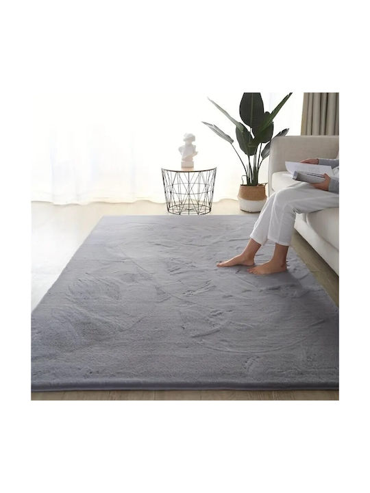 To megalo pazari Non-Slip Rug Rectangular Furry...