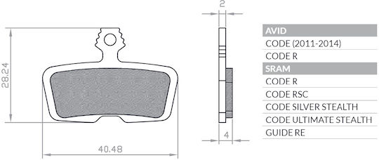 Brenta Bike Brake Pads Cycling Sintered Metallic Mtb Road Electric Fits Avid Code 2011-2014 Code R Sram Code Rsc R 2017 Guide Re