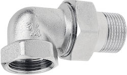 Garnitură Colțar Din Alamă 1 1/4" Placată Cu Crom