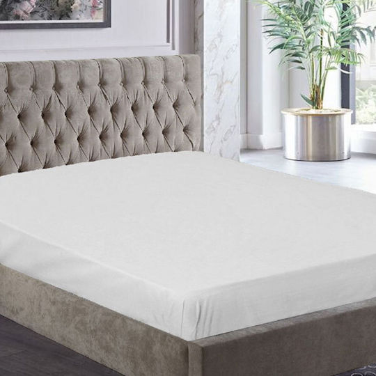 To megalo pazari Il-line Bed Sheet Double With Rubber Hugger 160x200+30cm White