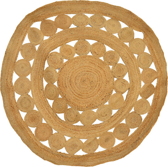 Pakketo Venia 150x150cm Χειροποίητο Καλοκαιρινό από Γιούτα Φυσική Απόχρωση