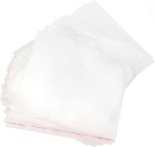 Transparent Cellophane Bags Self-adhesive Closure 24x24cm 200pcs
