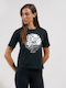 Women's T-shirt Floral Black 1156560009-Black