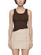 Women's Sleeveless Brown Blouse