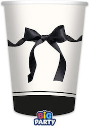 Tres Chic Black Bow Glass for Party 6 Pieces
