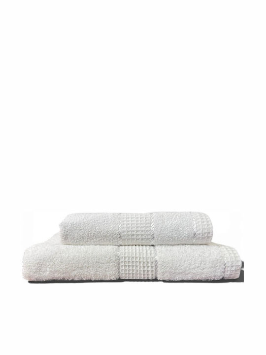 To megalo pazari Face Towel 50x90cm White Weight 400gsm