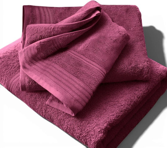 To megalo pazari Set Bath Towels 3 Pieces Dark Rotten Apple Weight 500gr/m²