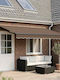 vidaXL Terrace Tent with LEDs Brown 4x2m