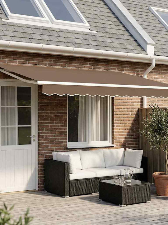 vidaXL Terrace Tent with LEDs Brown 4x2m