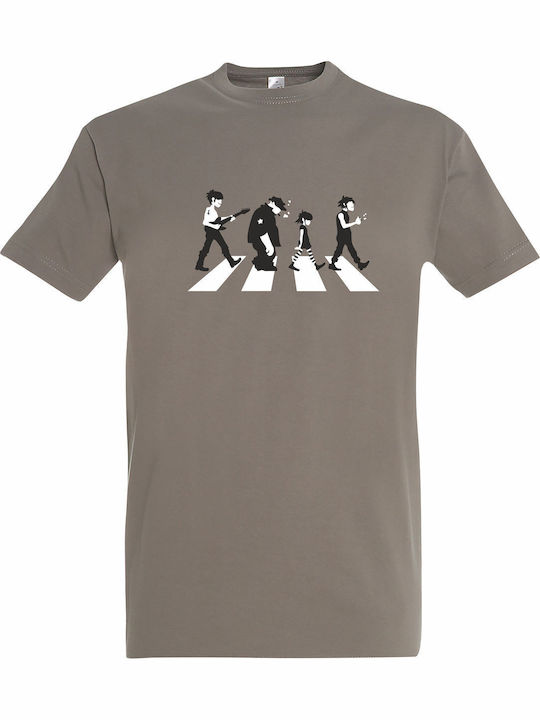 Unisex T-shirt Gorillaz On Abbey Road Khaki
