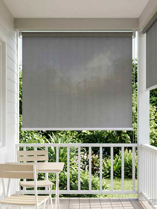 vidaXL Πλαϊνό Ρολό Σκίασης Βεράντας με Led Γκρι 0.6x2.3m