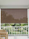 vidaXL Side Sunshade Roller for Terrace with LEDs Brown 1.8x1.4m