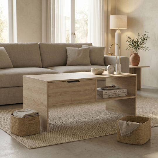 Rectangular Central Coffee Table Felina Wooden Sonoma L100xW50xH45cm