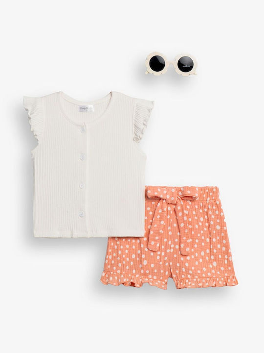 Funky Kids Set with Shorts Summer 3 Pieces Salmon
