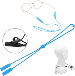 Silicone Adjustable Eyeglass Strap Light Blue