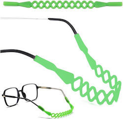 Silicone Braided Glasses Strap Green