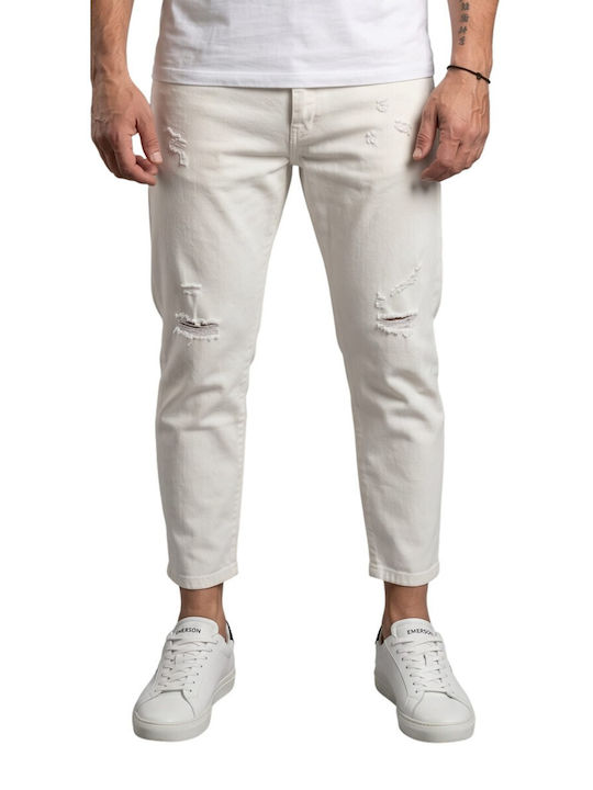 Cover Jeans Cover Men's Jeans Pants Cropped Loose Fit White