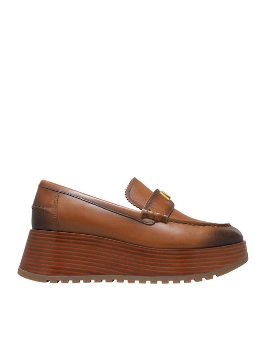Δερμάτινα Γυναικεία Loafers σε Ταμπά Χρώμα