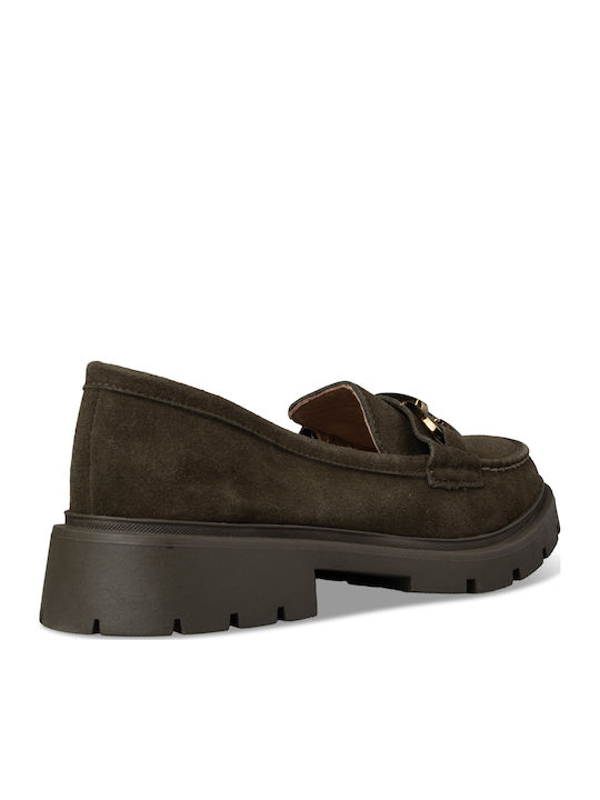 Women's Loafers in Green Colour