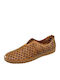 Leder Damen Mokassins in Tabac Braun Farbe