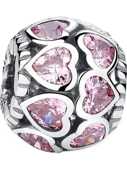 Pandora Charms Pendant Charms Pink Hearts Silver 925 Charms Trusky